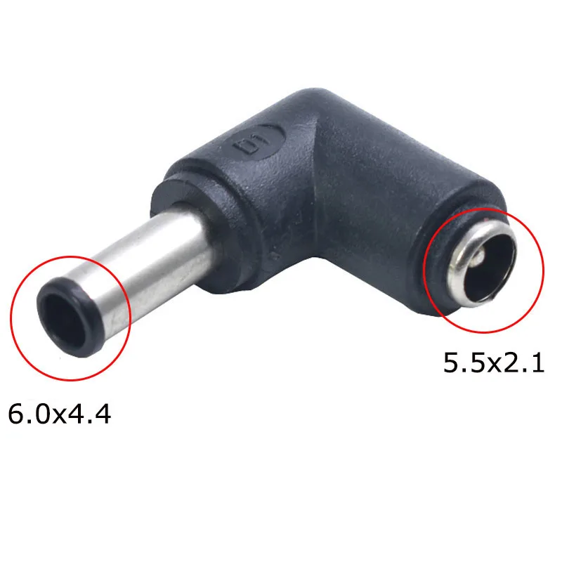 DC 커넥터 수 컨버터 노트북 전원 어댑터, 5.5x2.1mm 암에서 6.0x4.4 5.5x2.5 5.5x1.7 4.8x1.7 4.0x1.7mm, 90/180 도