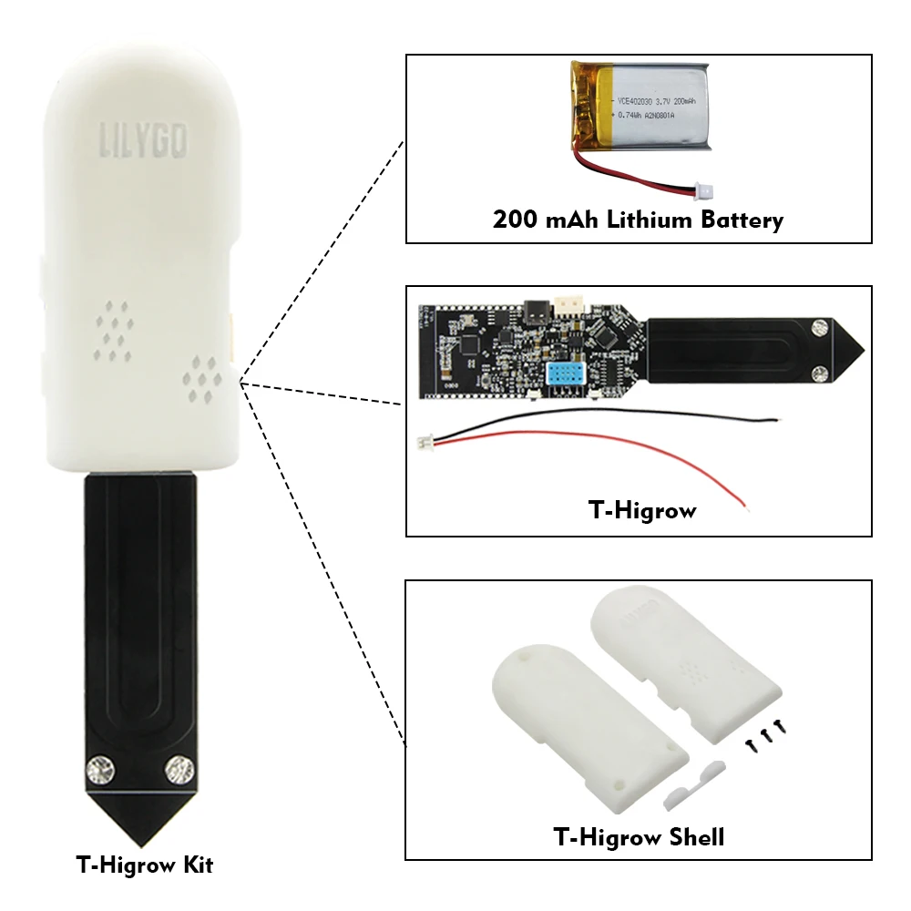 TTGO T-Higrow ESP32 WiFi и Bluetooth Батарея и DHT12 температура почвы и влажность фотометрический электролитический датчик