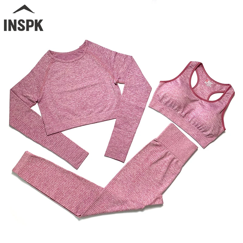 костюм для фитнеса 3pcs нейлон женская спортивная одежда спортивный женск