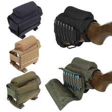 Tactical Rifle Cases Cheek Rest Riser Ammo Cartridges Hunting Carrier Canvas Pouch Round Cartridge Bag Shell Buttstock Pouch