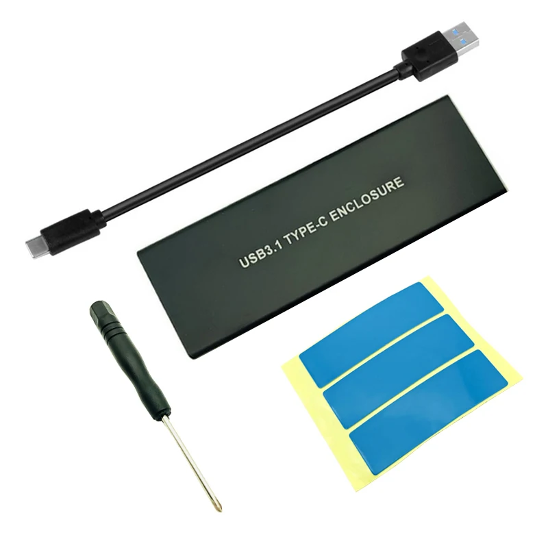 Aluminium USB 3.1 zu M.2 SSD NVME HDD Gehäuse NGFF PCI-E zu Typ C Anschluss Festplatte Fall JMS583