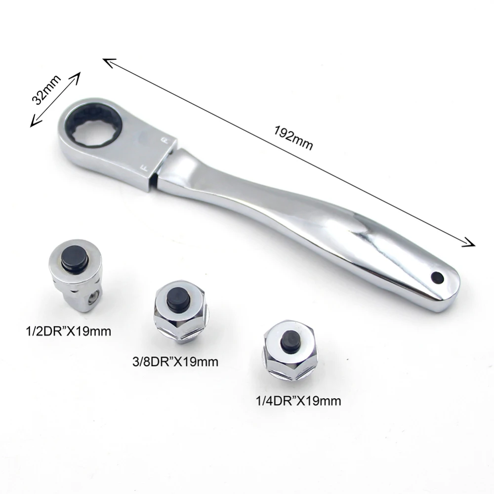 

3 in 1 1/4 3/8 1/2 Portable High hardness High Torque Hand Tools For Bike Repair Two-way Ratchet Wrench Quick Sleeve Connector