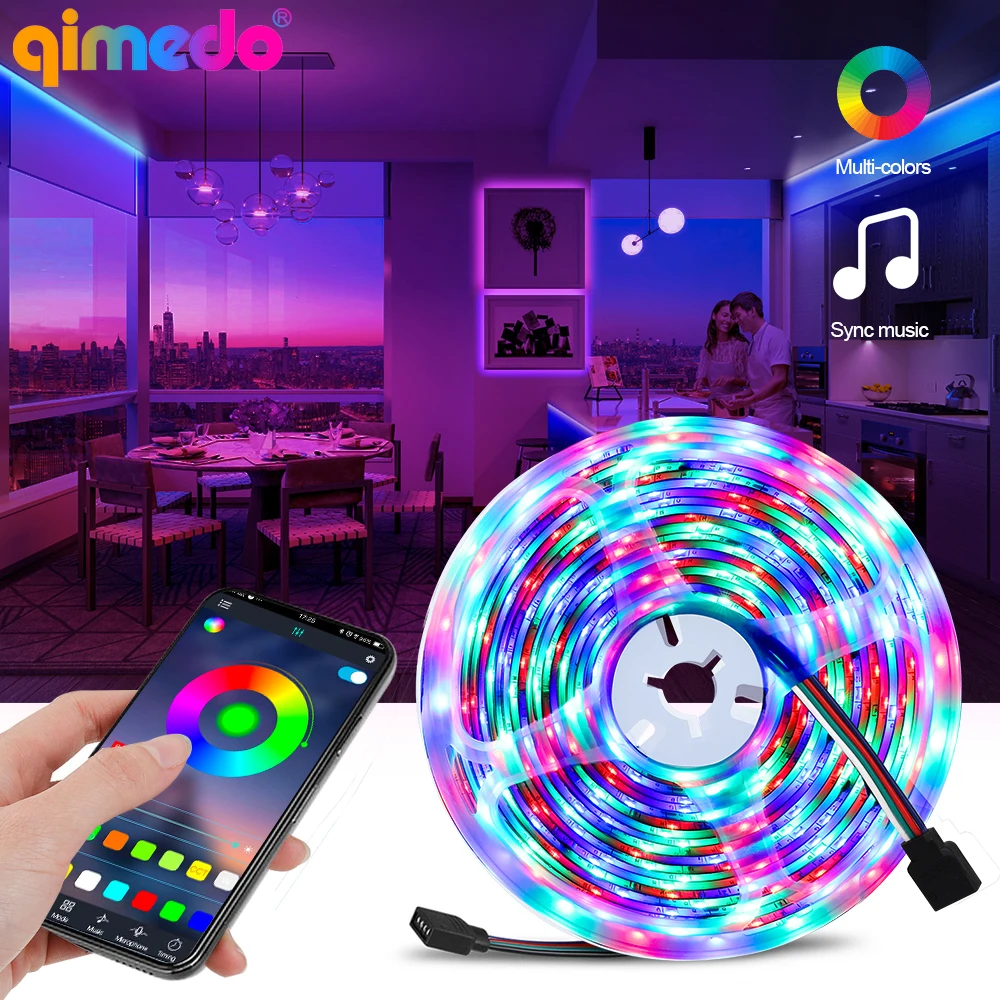 Светодиодные ленты освещения Bluetooth WiFi Luces RGB 5050 SMD 2835 водонепроницаемая гибкая