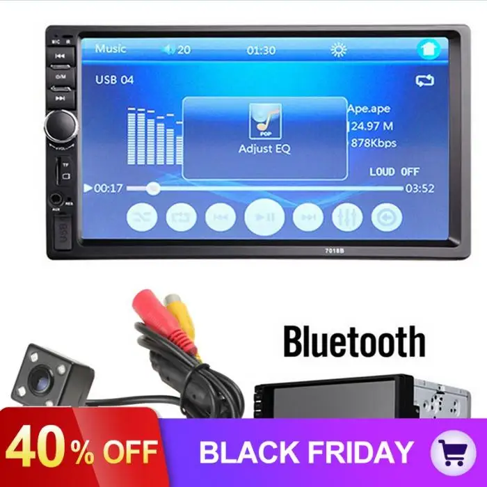 7 дюймов lcd HD двойной DIN Bluetooth автомобильный Радио в-тире сенсорный экран стерео FM MP3 MP5 плеер с камерой заднего вида автомобиля