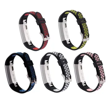 

Replacement Strap For Fitbit Alta/Alta Hr Band Silicone Dual Hole Dual Color Smart Heart Rate Bracelet Replacement Strap