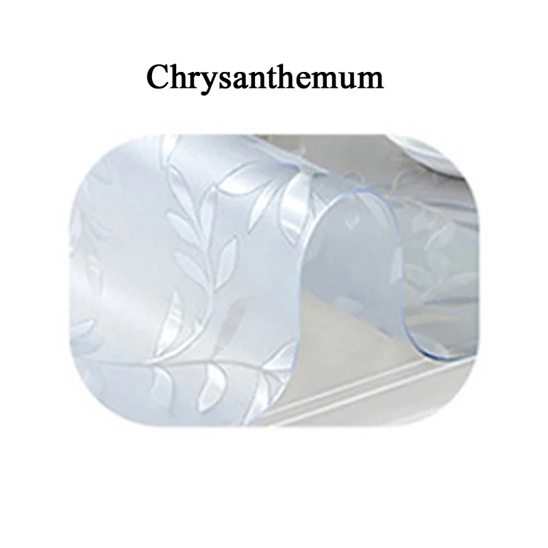 Chrysanthemum 1,5 мм ПВХ скатерть Прозрачная Водонепроницаемая скатерть покрытие стола коврик кухонный узор масляная скатерть многоразовая стеклянная мягкая ткань - Цвет: Chrysanthemum