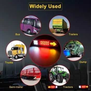 

2pcs Tail Lights Trailer Car Truck Stop Accessory Rear Turn signal Lamp