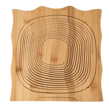 

Multifunction Heat Resistant Non Slip Bamboo Trivets Pot Mat Hot Pan Pads Bamboo Folding Fruit Egg Bread Basket Collapsible Frui