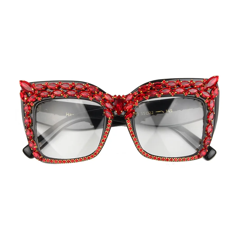 Синие стразы кошачий глаз очки оправа женские роскошные винтажные черные красные хрустальные очки с прозрачными линзами мужские и женские обычные очки Oculos