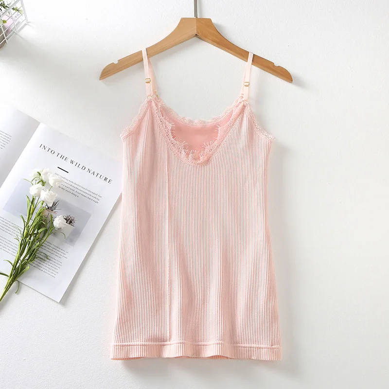 

Seamless Velvet Sling Vest Women Elastic Shoulder Straps Ladies Plush Warm Top Thermal Underwear Hot