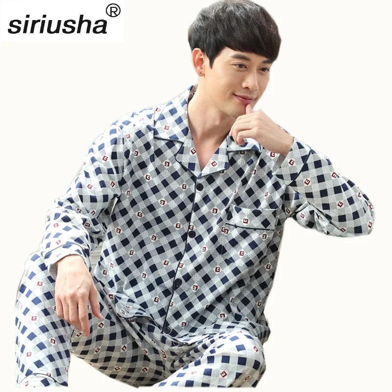 

2020 Thick Pyjama In The Rooms Long Sleeved High Quality Men's Pajama Sets Plus Fertilizer To Increase Youth Home Pijamas S07