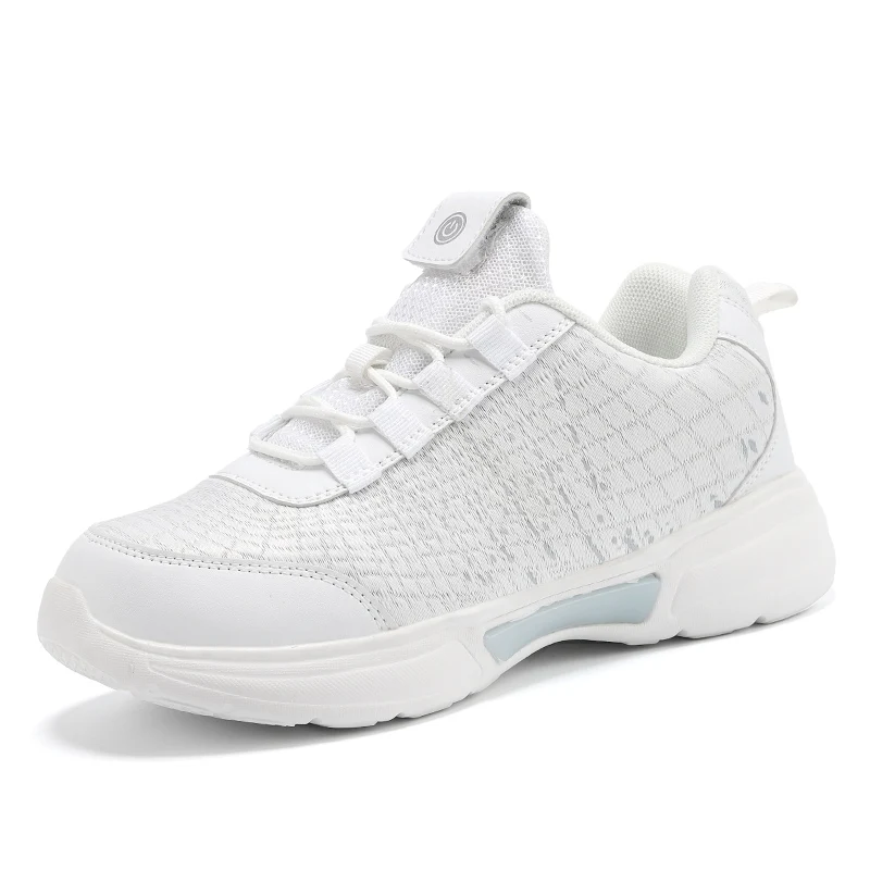 UncleJerry светящиеся кроссовки новые волоконно-оптические туфли для женщин мужчин мальчиков девочек USB перезаряжаемые ботинки для Рождественский подарок - Цвет: 0563 White-Lt.Grey