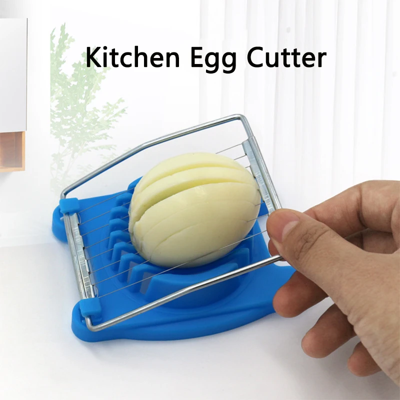 Household Kitchen Egg Cutter Stainless Steel Boiled Egg Slicer