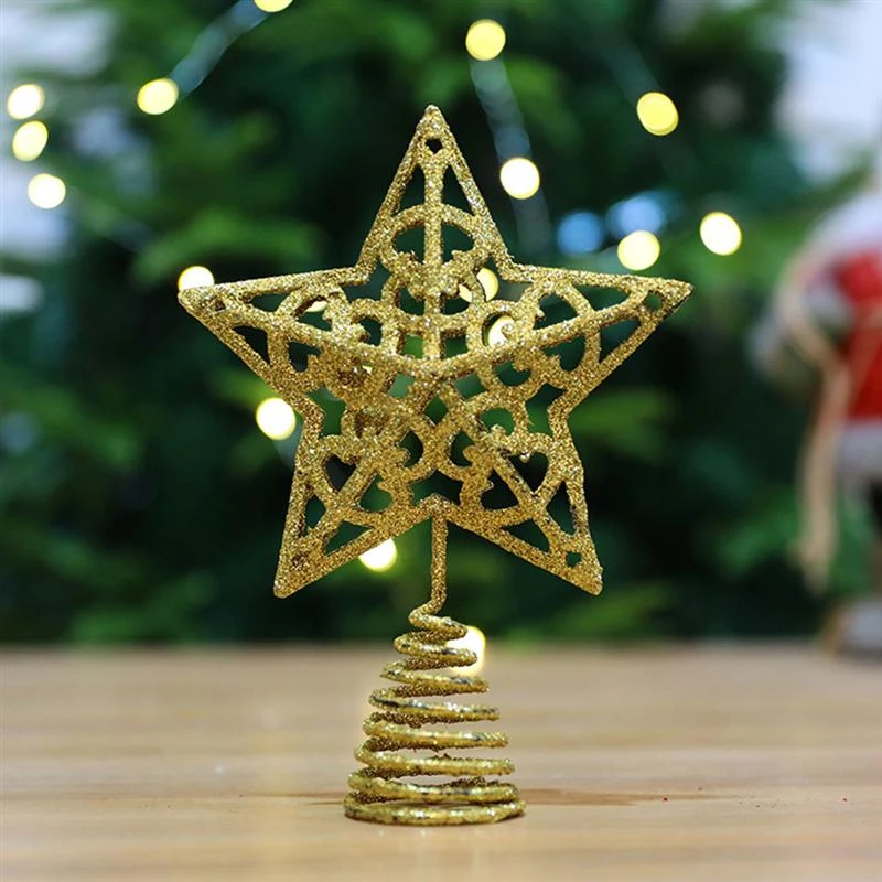 2pcs Christmas Tree Topper Star Plastic Christmas Star Tree Topper For