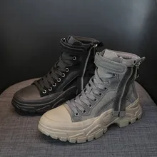 Демисезонная обувь, увеличивающая рост; женские ботинки с круглым носком; Красивая прогулочная обувь; теплая износостойкая обувь для пустыни; E15-38