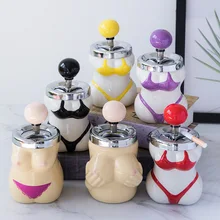 

Ceramic Office Ashtray With Cover Bikini Ashtray Trend Tea Table Accessories Fashion Ashtry Ashtray With Lid Home Decor Ashtray
