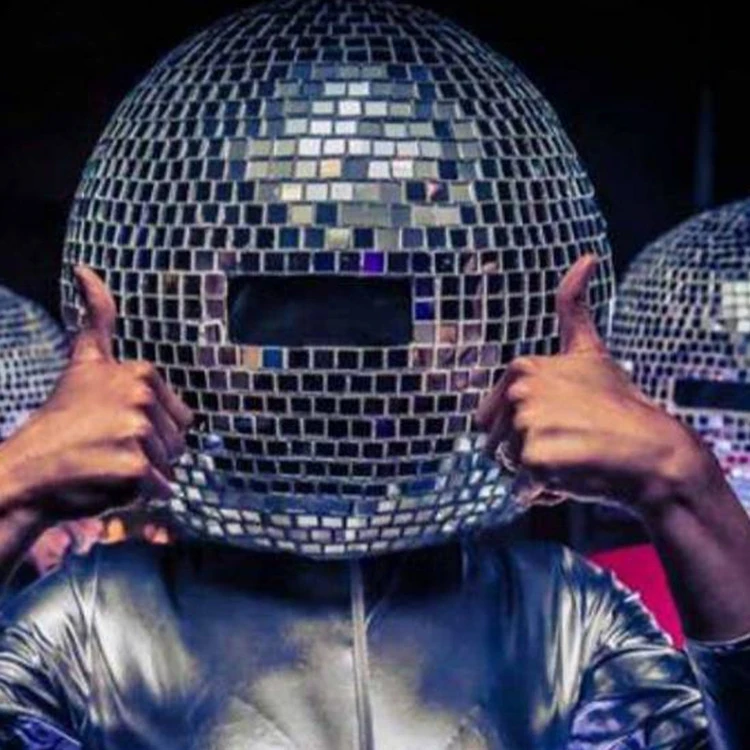 Костюмы для бальных танцев зеркальные для мужчин и женщин певица сценическое шоу одежда dj ткань стеклянный шар led шлем Подиум диско представление шляпа
