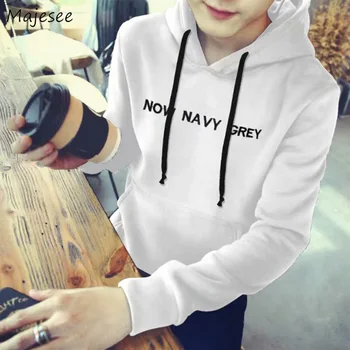 

Hoodies Men Autumn Hooded Letter Printed Leisure Loose Harajuku Sweatshirts Mens Korean Style Students Daily Chic Pullovers