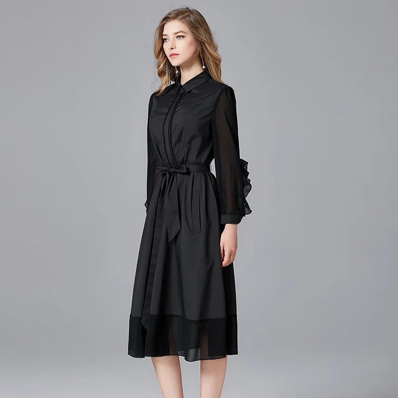 

Large Size Dress Fat Mm Autumn Clothing Black And White with Pattern Small Coat 2019 Fat Mm 200 Cardigan Slimming Dress