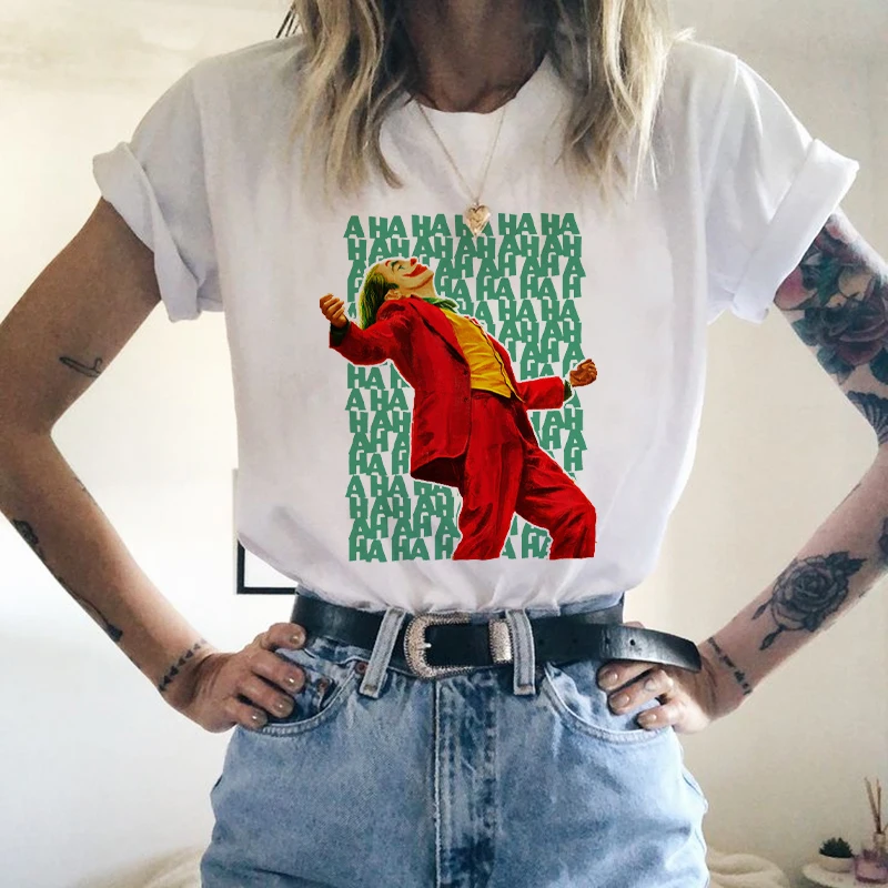 

T Shirt joke Print Slim Tops O-Neck Girls Casual Harajuku Women Summer white Cute Simple Short Sleeve Tops Tees Female Clothing