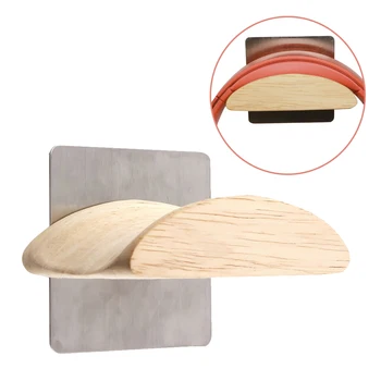 

Hook Home Holder Solid Wood Clips Headset Hanger Multifunctional Universal Display Stand Wall Mounted Self Adhesive Accessories