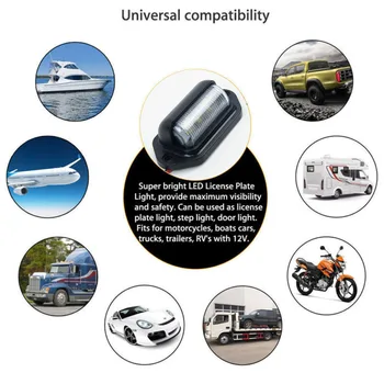 

12-24V 66 * 33 * 25MM 2pcs Waterproof 6 LED 12V License Plate Light Car Boat Truck Trailer Step Lamp Car Styling Accessories