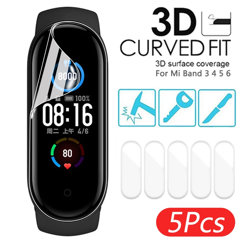 Гидрогелевые мягкие Защитные пленки для Xiaomi Mi Band 6 5 4 3 защитная пленка смарт-часов