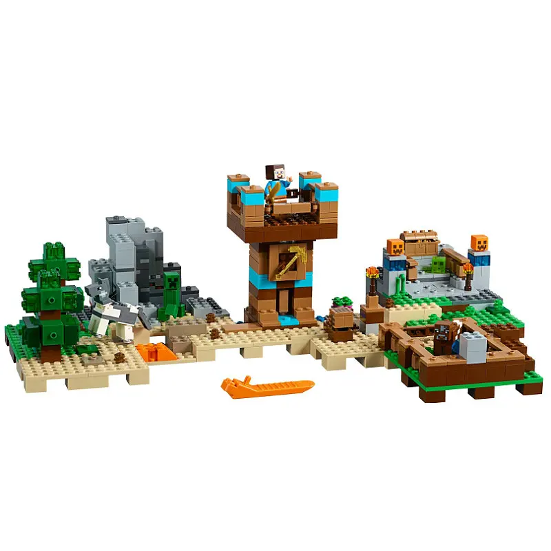 

The Crafting Box 2.0 Building Block With Steve Action Figures Compatible LegoINGlys MinecraftINGlys Sets Toys For Children 21135