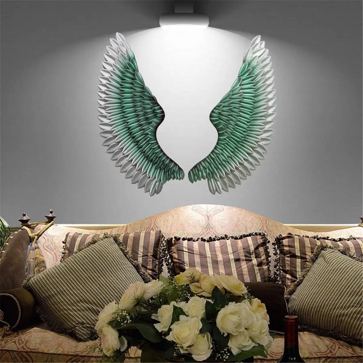 

1 Pair Large Ancient Iron Wall Decoration Angel Wings Creative Retro Wings Bar Cafe Wall Decor Iron Home Decor Accessories