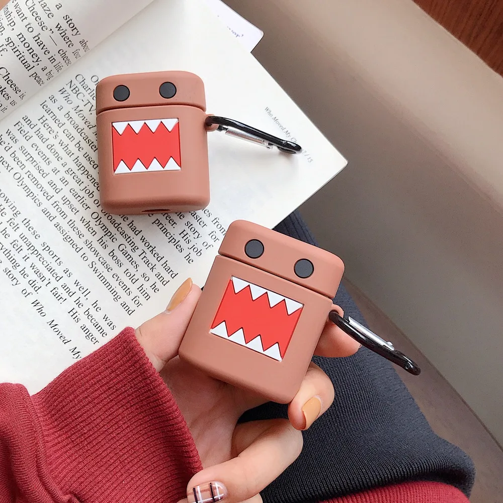 3D мультфильм Каваий Домо-кун Domokun аксессуары для наушников чехол для Apple Airpods 1/2 силиконовый защитный чехол для наушников с крюком