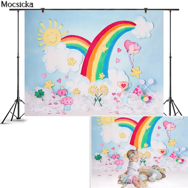 Birthday Photography Backdrop 1st Baby Shower Cake Smash Photo Background Children Newborn Interiors Decor Prop Studio Photocall HT-1662