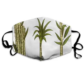 

Mouth Mask Bamboo Print Masks - Breathable Adjustable Windproof Mouth-Muffle, Camping Running for Women and Men