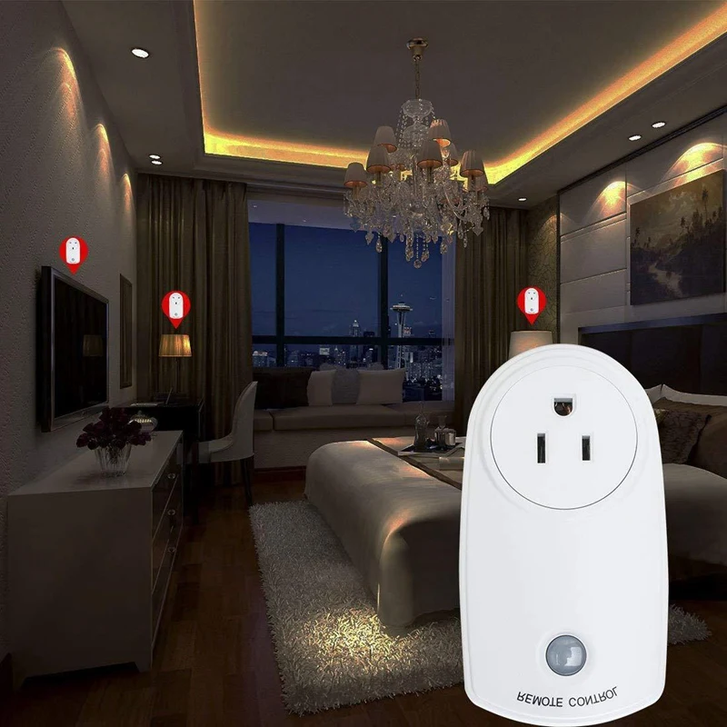 

Universal for Socket Power Outlet 433Mhz Smart Home Automation Wireless Outlet Plug for Broadlink RM Pro+ Indoor Home1 TX To 4 R