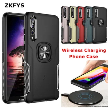 

Magnetic Metal Ring Back Cover For iPhone 6 6S 7 Plus Wireless Charging Phone Cases For Huawei P20 P30 Lite Nova 3 3e 3i V10 V20