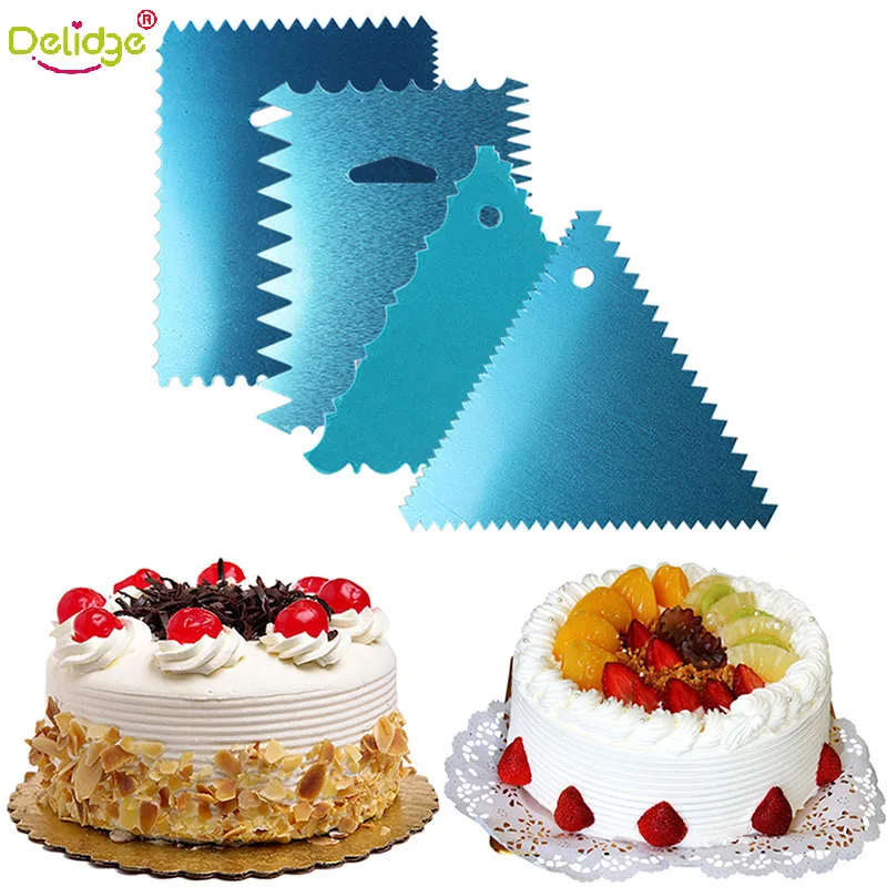  Delidge Stainless Steel Serrated Scraper Cake Dough Cutter Baking Pastry Spatulas Kitchen Flour Pas