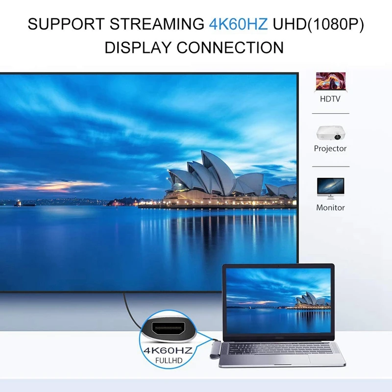 7 в 1 Thunderbolt3 USB 3,1 type C концентратор 4 к 60 Гц USB адаптер Поддержка 87 Вт Зарядка для MacBook Pro/tv