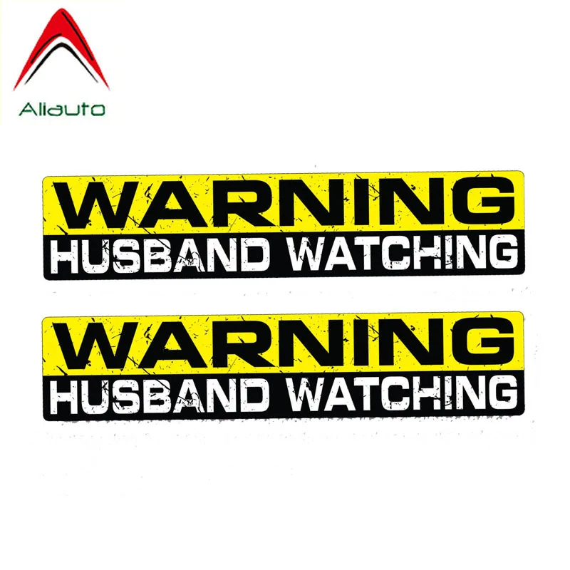 Aliauto 2 X Funny Car Stickers Warning Husband Watching Accessories PVC Decal for Mercedes Honda Toyota Volkswagen 16cm*4cm | Автомобили и