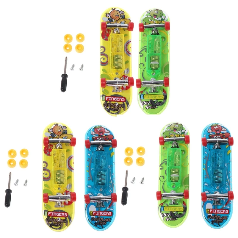 2 шт. светодиодный мини-Скейтборд Доска для пальцев Tech Deck детские игрушки подарки Детские игрушки 72XC