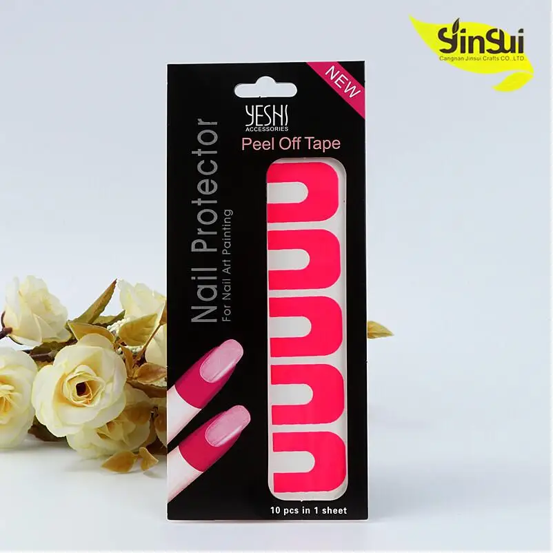 Pink U-образная проливающаяся Крышка для ногтей, практичный лак для ногтей, проливающаяся Защитная Наклейка для ногтей, антипереливающаяся Защитная крышка для пальцев, 10 шт - Цвет: Pink