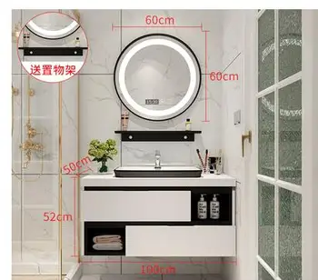 

Modern minimalist bathroom cabinet combination light luxury bathroom vanity sink washbasin bathroom cabinet set Nordic vanity si