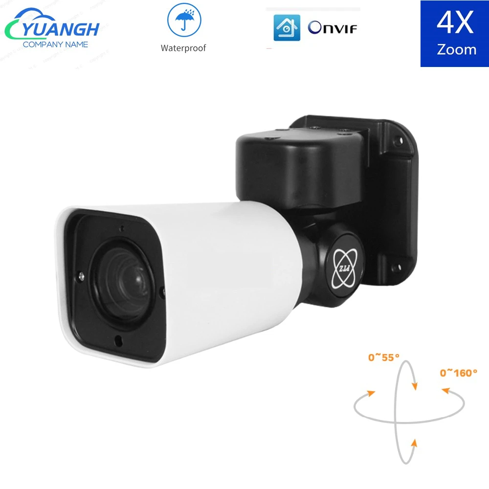 

5MP PTZ Bullet IP Camera Outdoor 4X Optical ZOOM Hisee APP Waterproof IP66 IR 50M CCTV Security Camera