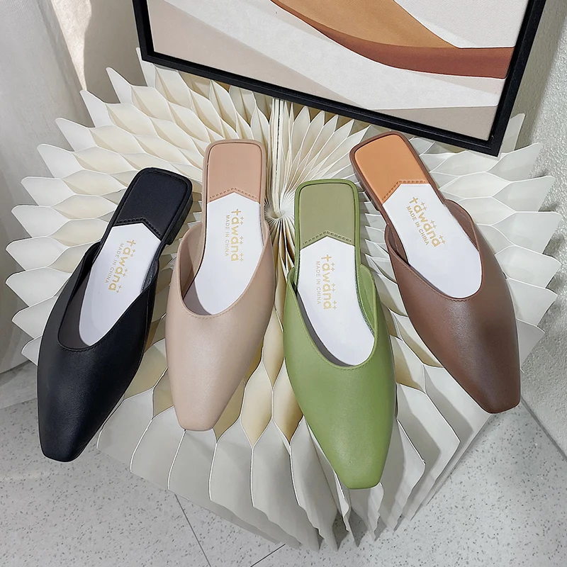 flat mule slides