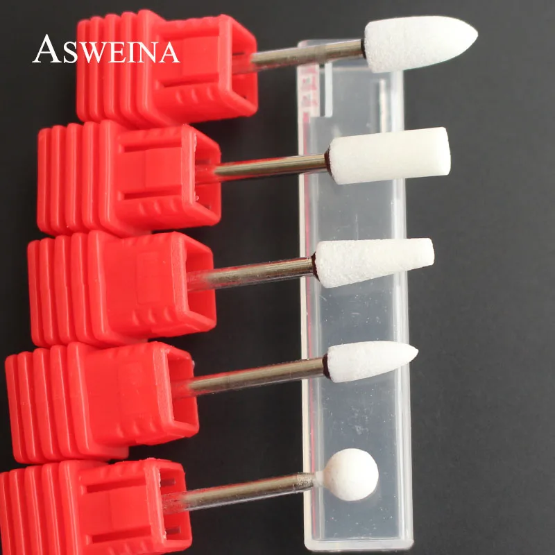 ASWEINA, 1 шт., белый цвет, керамический камень, сверло для ногтей, инструменты для дизайна ногтей, Электрический Маникюрный аппарат, аксессуары, резак, пилки для ногтей