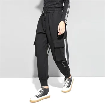 

autumn winter Street service cargo cotton female jumpsuits Chain pocket sport womens Elastic thick Keep warm ladies overalls