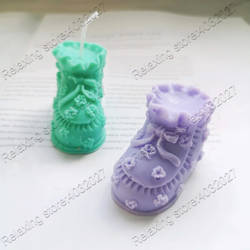 Симпатичная обувь в форме ароматизированной свечи силиконовая форма пара обуви