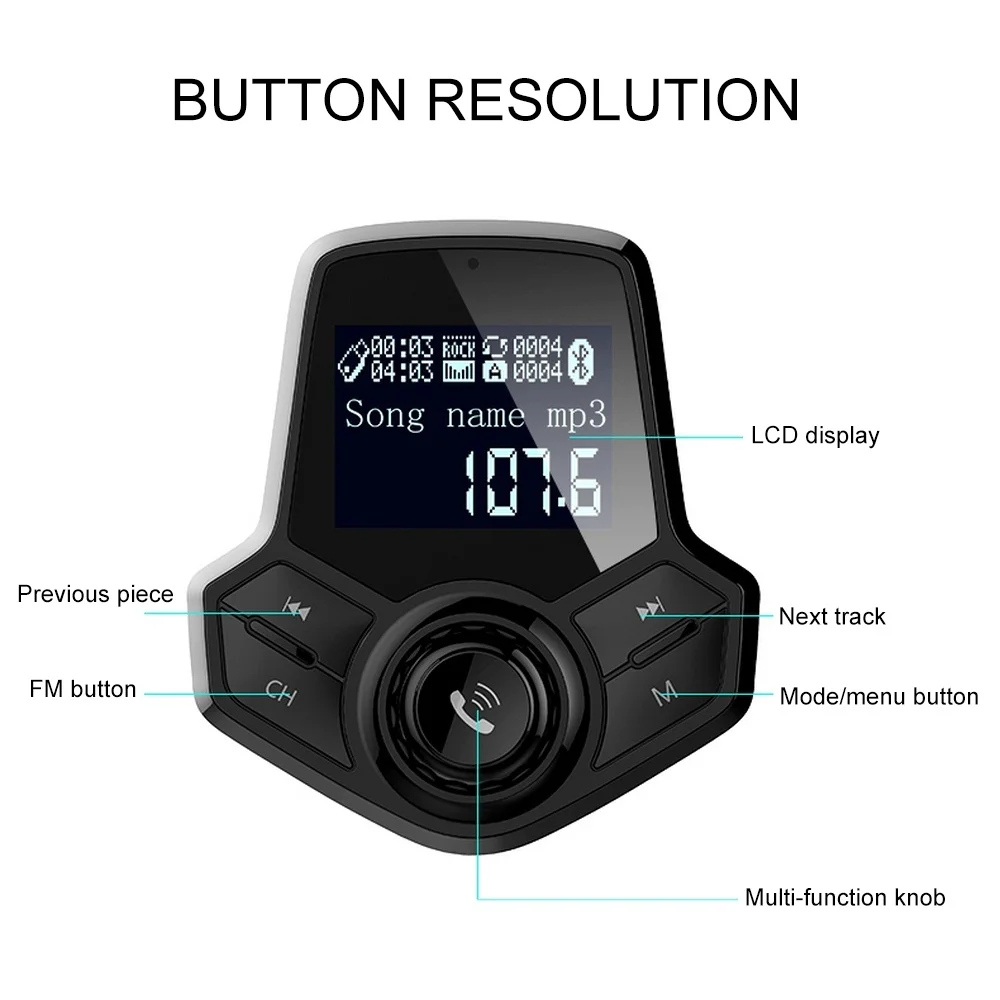 Автомобильный fm-передатчик беспроводной голосовой Автомобильный Bluetooth плеер MP3 QC 3,0 двойное USB зарядное устройство голосовое вещание QC3.0 Bluetooth автомобильное зарядное устройство