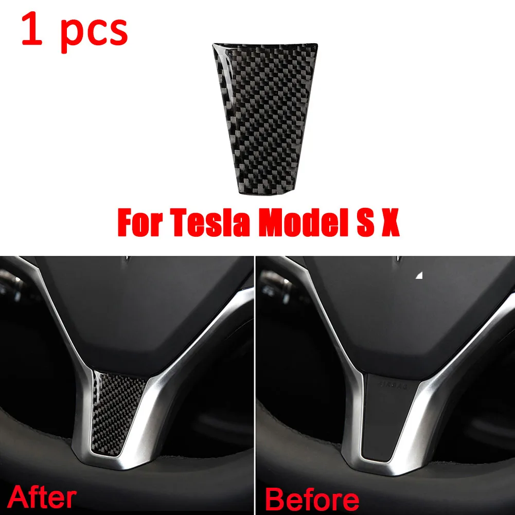 

Carbon Fiber Steering Wheel Sticker Decals Car Stickers Steering Wheel Decoration Auto Style Suitable for Tesla Model S / X