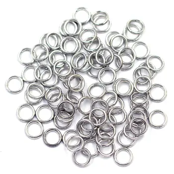 100Pcs anelli di salto chiusi saldati rotondi in metallo tono argento gioielli risultati fai da te 8mm