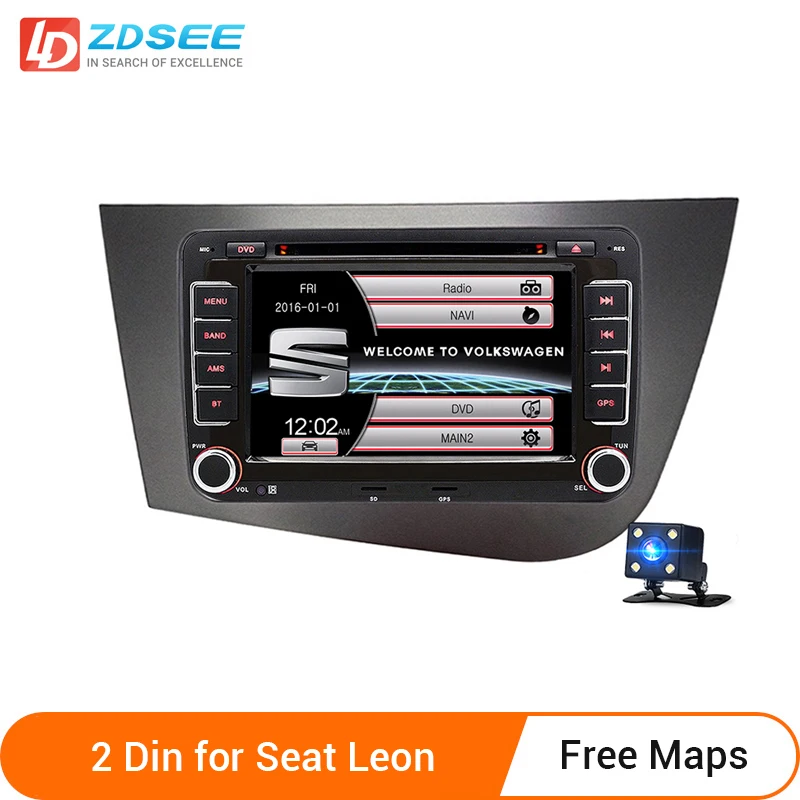 LDZDSEE 2 din 7 &quotавтомобильный DVD Радио мультимедийный плеер для Seat Leon 2005 2012 RDS FM GPS