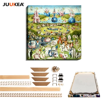 

The Garden of Earthly Delight by Hieronymus Bosc Classic Oil ,Canvas Painting Print Natural Wood DIY frame Home Decor wall art